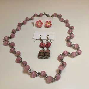 2/$25 Pretty in Pink Necklace and Earrings